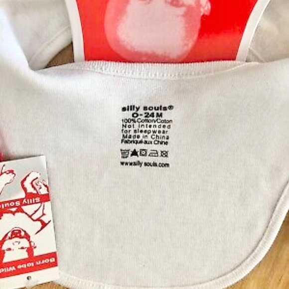 SILLY SOULS Baby Infant Cotton Feeding / Drool Bib MILK JUNKIE Funny NWT - Picture 4 of 6